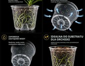Garten Lux Doniczki do storczyków przezroczyste 17 cm, zestaw 10 szt. – zdjęcie 3