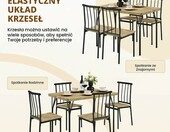 Yaheetech Zestaw do jadalni – stół i 4 krzesła, styl rustykalny, brązowy – zdjęcie 4