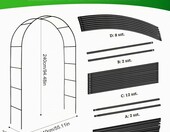 talifoca Łuk ogrodowy do róż i pnączy 240x140 cm, metalowy – zdjęcie 2