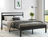 HOJINLINERO Łóżko metalowe 120x200 cm z zagłówkiem - łóżko do pokoju młodzieżowego – zdjęcie 5