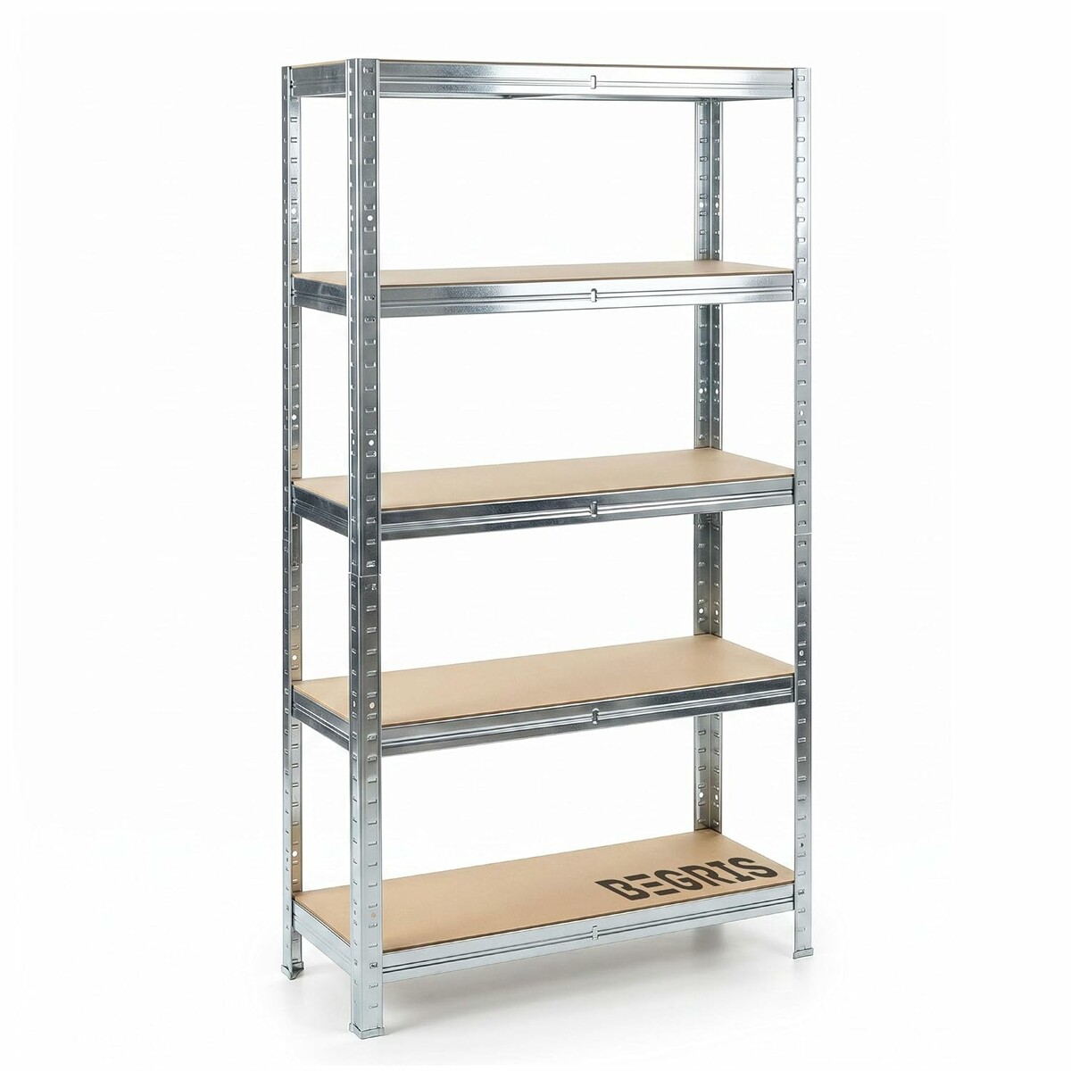 BEGRIS Regał metalowy magazynowy do piwnicy, 150x75x30 cm, 5 półek