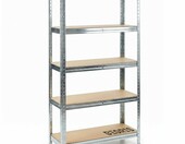 BEGRIS Regał metalowy magazynowy do piwnicy, 150x75x30 cm, 5 półek – zdjęcie 1