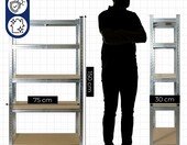 BEGRIS Regał metalowy magazynowy do piwnicy, 150x75x30 cm, 5 półek – zdjęcie 2