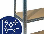 BEGRIS Regał metalowy magazynowy do piwnicy, 150x75x30 cm, 5 półek – zdjęcie 3