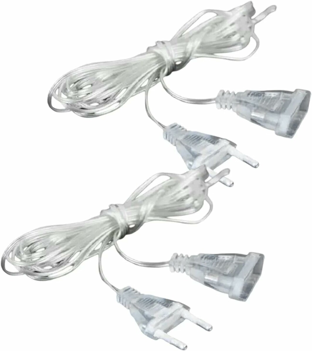 Wenxiaw Przezroczysty kabel przedłużający do oświetlenia 3 m – zestaw 2 szt.