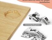 FURNIWARE Zawiasy meblowe 90 st Softclose 2 szt bez wiercenia – zdjęcie 2