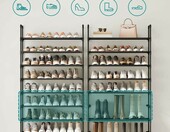 SONGMICS Półka na buty 10 poziomów 28x83x173 cm - półka do przedpokoju – zdjęcie 4