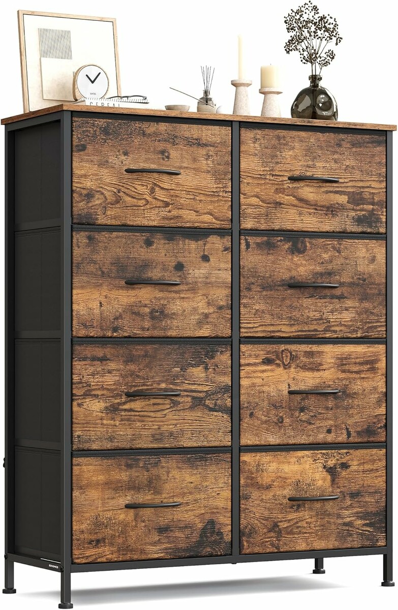 SONGMICS Komoda z 8 szufladami 76,7x30x96,2 cm - organizer tekstylny