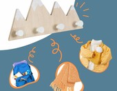 Relaxdays Wieszak ścienny w kształcie góry - wieszak do pokoju młodzieżowego – zdjęcie 5