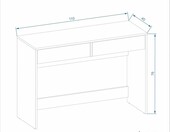 KOMTO Biurko dzieciece NOVA 110 cm biale z 2 szufladami – zdjęcie 3