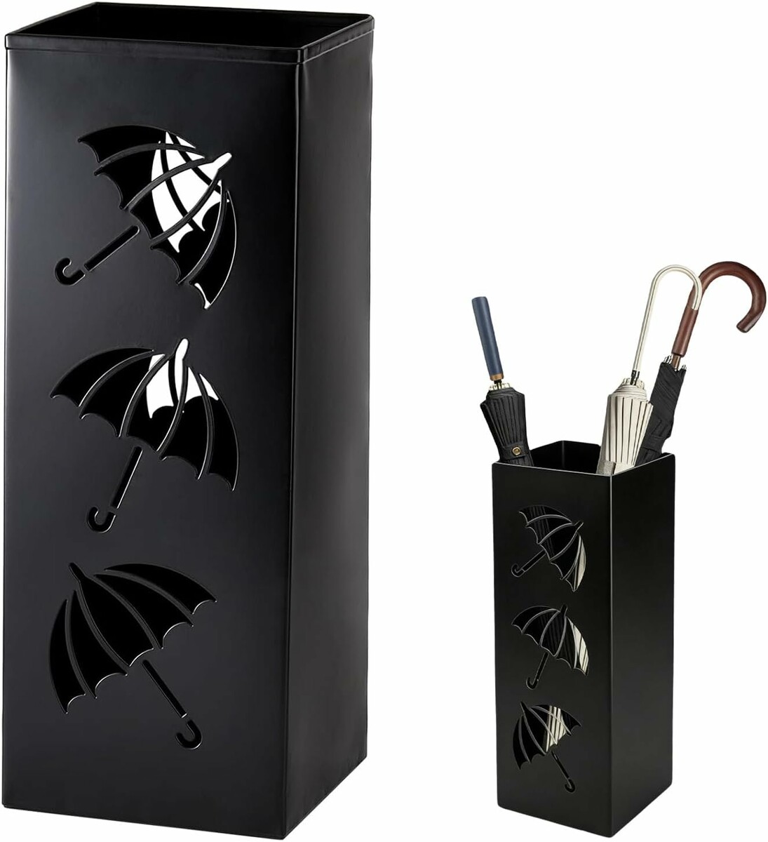 Exquilnova Stojak na parasole metalowy 42x16x16 cm - czarny