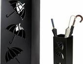 Exquilnova Stojak na parasole metalowy 42x16x16 cm - czarny – zdjęcie 1