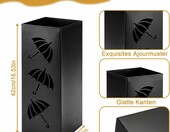 Exquilnova Stojak na parasole metalowy 42x16x16 cm - czarny – zdjęcie 3