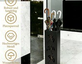 Exquilnova Stojak na parasole metalowy 42x16x16 cm - czarny – zdjęcie 4