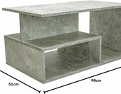 CDF Stolik kawowy PRIMA 90x51 cm Beton - ława do pokoju młodzieżowego – zdjęcie 2
