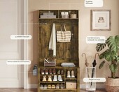 Xbro Szafka wejściowa 5w1 90x30x183 cm - wieszak i regał do przedpokoju, retro – zdjęcie 4