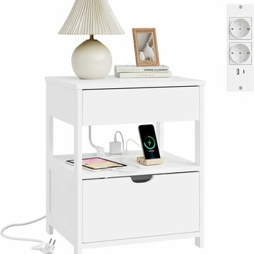 Szafka nocna z ładowaniem USB 45x38x55,5 SoBuy (stan nowy)