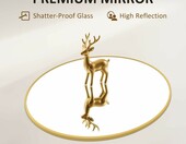 Sqinor Okrągłe lustro łazienkowe 40 cm, złota rama aluminiowa – zdjęcie 4