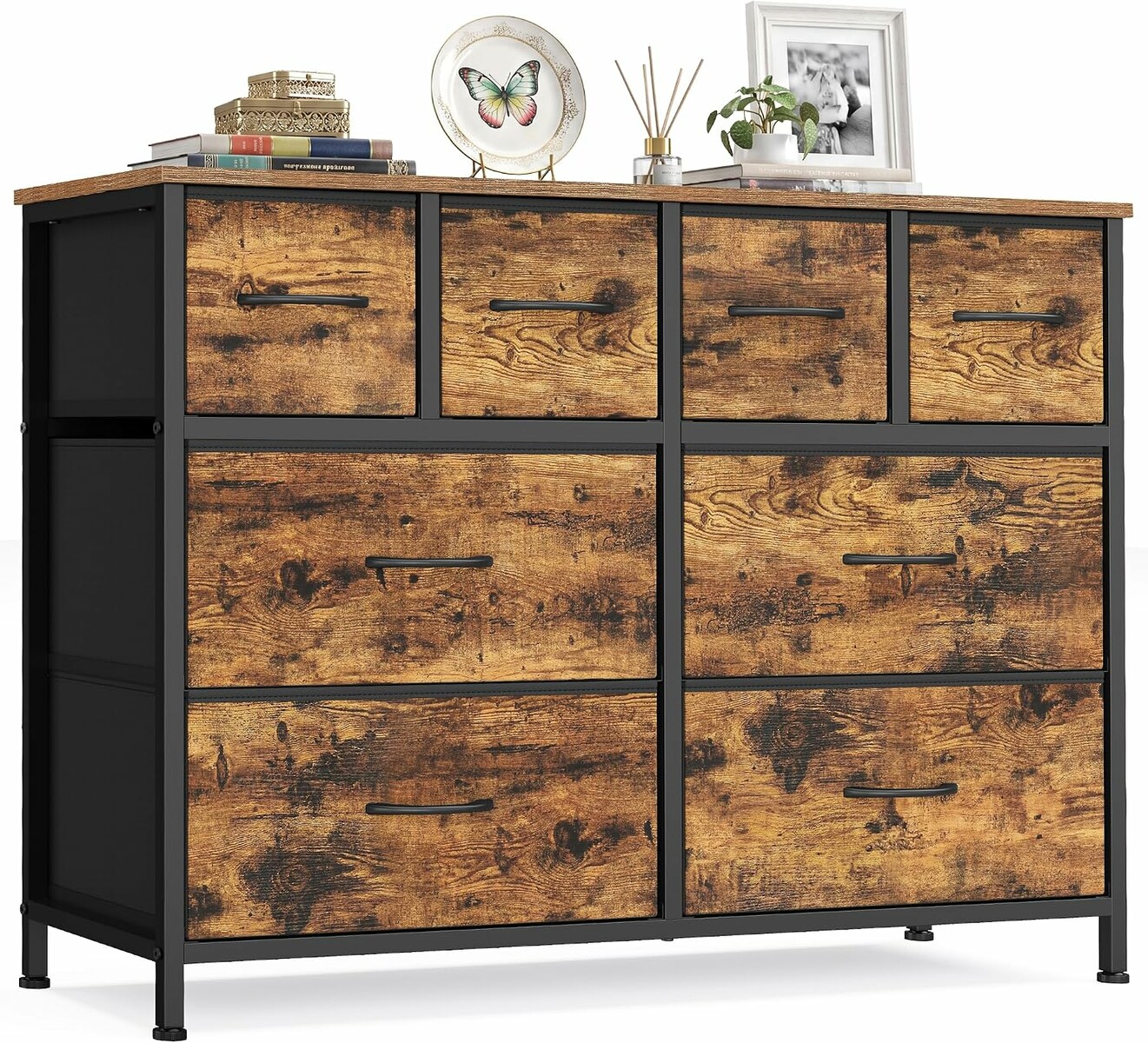 SONGMICS Komoda 8 Szuflad 98,7x30x74,7 cm - komoda do pokoju młodzieżowego