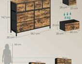 SONGMICS Komoda 8 Szuflad 98,7x30x74,7 cm - komoda do pokoju młodzieżowego – zdjęcie 3