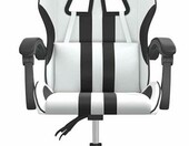 toolkix Fotel obrotowy z funkcją masażu - krzesło do pokoju młodzieżowego, biało-czarne – zdjęcie 3