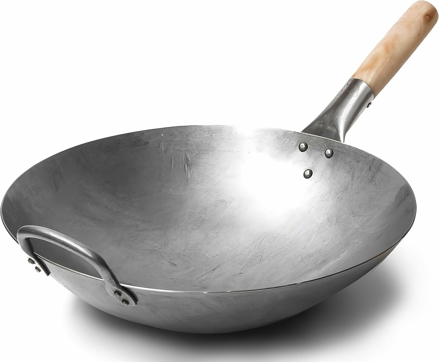 Craft Wok Wok ze stali węglowej 35,6 cm, drewniany uchwyt