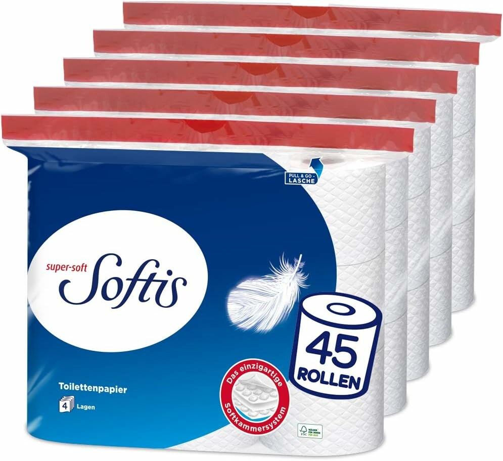Softis Papier toaletowy 4-warstwowy, 45 rolek