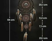 Urdeoms Łapacz snów duży, brązowy boho, 66 cm, na ścianę – zdjęcie 5