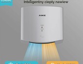 AIKE Suszarka do rąk bezdotykowa 1400W, srebrna – zdjęcie 4