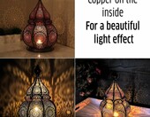 Gadgy Marokański Lampion Metalowy 36 cm, ręcznie wykonany – zdjęcie 2