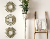BONNYCO Lustra ścienne okrągłe 3 szt., 25 cm, szampańskie złoto – zdjęcie 5