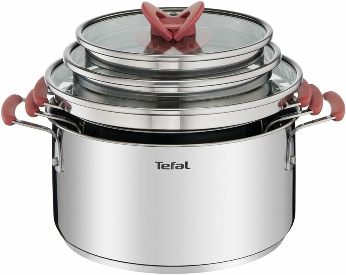 Tefal Opti'Space Zestaw 3 garnków 18/20/24 cm ze stali nierdzewnej