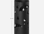 SONGMICS Stojak na parasole metalowy 17x41 cm, czarny, z tacką – zdjęcie 5