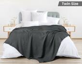 Utopia Bedding Koc waflowy bawełniany 228x182 cm – narzuta, antracyt – zdjęcie 2