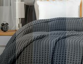 Utopia Bedding Koc waflowy bawełniany 228x182 cm – narzuta, antracyt – zdjęcie 4