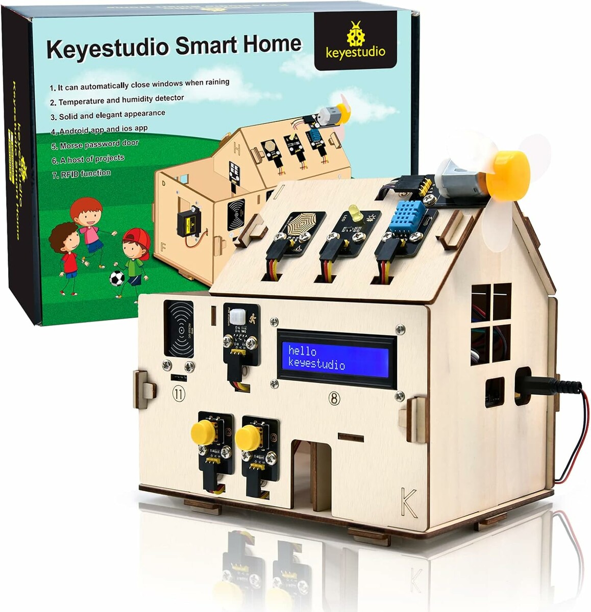 KEYESTUDIO Zestaw IoT inteligentny dom ESP32, 13 funkcji, Arduino