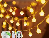 taiyongkang świąteczny łańcuch świetlny 12 m 100 LED – ciepła biel – zdjęcie 1