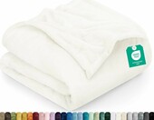 Utopia Bedding Koc polarowy 259x228 cm, kość słoniowa – zdjęcie 1