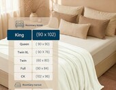 Utopia Bedding Koc polarowy 259x228 cm, kość słoniowa – zdjęcie 3