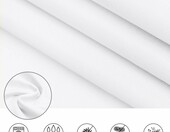 EurCross Zasłona prysznicowa tekstylna 180x200 cm, biała – zdjęcie 5