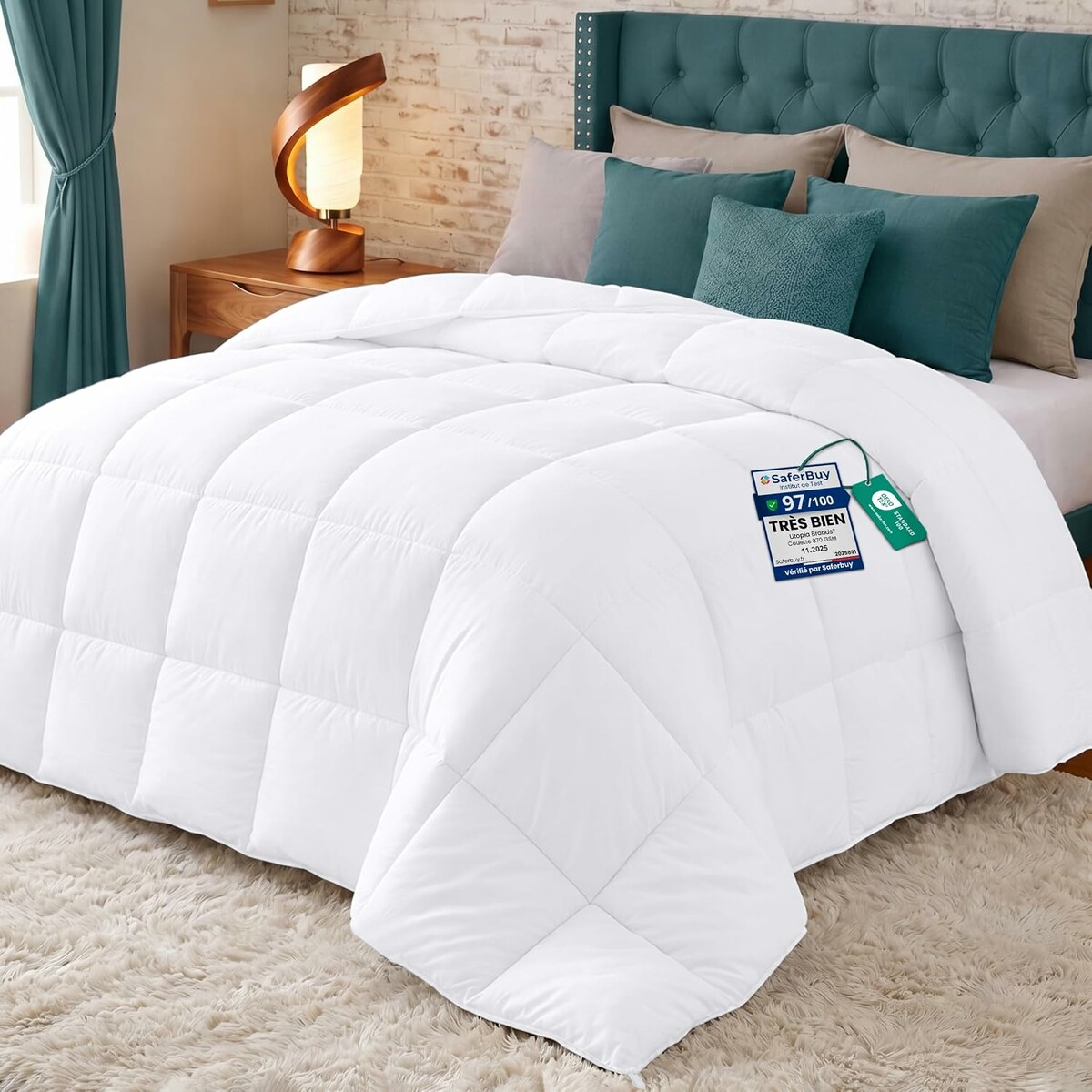 Utopia Bedding Kołdra całoroczna 200x220 cm, biała, 370 GSM