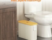 Lifewit Pojemnik na papier toaletowy 23 l, bambusowy, biały – zdjęcie 2