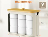 Lifewit Pojemnik na papier toaletowy 23 l, bambusowy, biały – zdjęcie 3