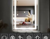 Antok Lustro łazienkowe LED 80x60 cm z podświetleniem, bez zaparowania – zdjęcie 5