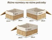ZHYOPING Koszyki plecione z pokrywką 3 szt., boho, beżowe – zdjęcie 2
