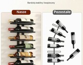 FAVOOSTY Stojak na wino ścienny metalowy, 6 poziomów, czarny – zdjęcie 2