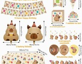 Zestaw dekoracji urodzinowych Kapibara 99 elementów - balony, banery, toppery – zdjęcie 2