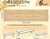 Showgeous bieżniki na stół z gazy 6 szt. 305 cm – boho, kremowe – zdjęcie 2