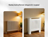 Toboli Osłona na kaloryfer MDF 78x19x82 cm - maskownica grzejnika, biała – zdjęcie 4