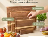 Twinzee Zestaw 3 desek do krojenia z akacji, ze stojakiem – zdjęcie 3